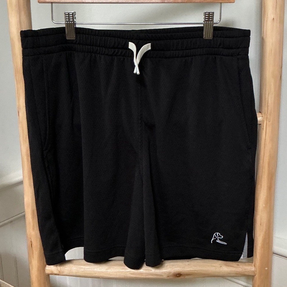 Rhoback Mens Grot Athletic Shorts Black Drawstring Pockets Size Large 7in Inseam